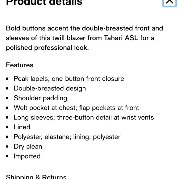 Tahari Black Blazer with Gold Buttons - Picture 4 of 4